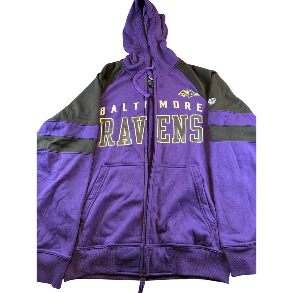 Hands High Baltimore Ravens Purple Full Zip Hoodie Mens Medium NFL Sweatshirt